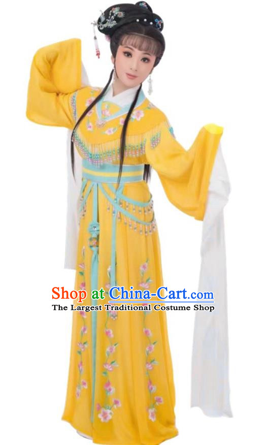 Yellow Huadan Costume Yue Opera Miss Xiaodan Costume Chinese Style Ancient Costume