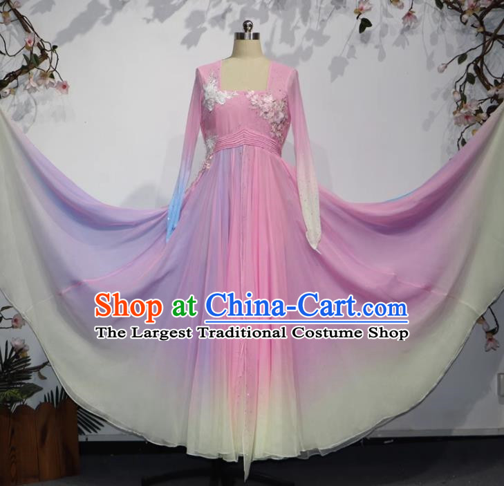 China Classical Dance Clothing Yunshang V. Performance Clothing Dance Clothing Female Art Examination Clothing Large Swing Skirt Performance Clothing Solo Dance