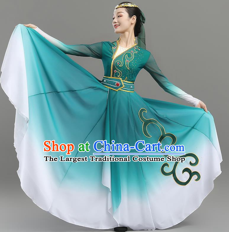 China Mongolian Clothing Elegant Gradient Large Swing Skirt Art Test Adult Self Cultivation Performance Clothing Ethnic Style Performance Clothing