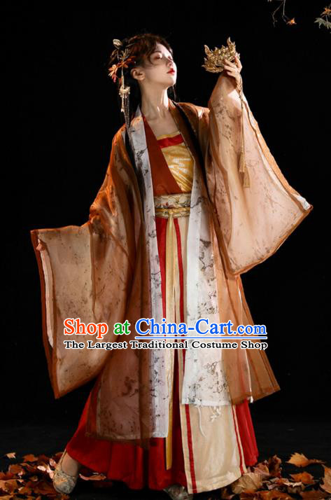 China Song Dynasty Palace Princess Clothing Ancient Woman Garments Costumes Traditional Embroidered Hanfu Dresses Set