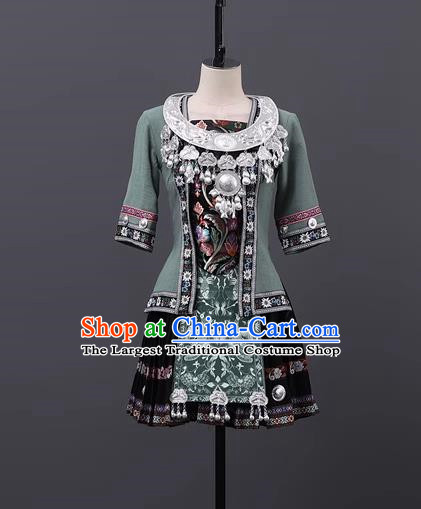 Dong Costumes Dongpa Guizhou Southeast Guizhou Guangxi Chinese Minority Art Examination Dance Performance Costumes