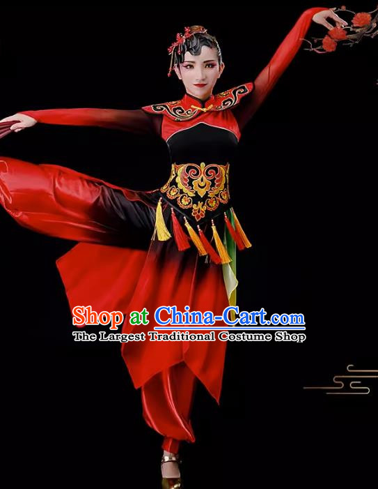 Drum Performance Costumes Gongs And Drums Performance Costumes Women Square Dance Costume Suit Yangko Costume Fan Dance Costume