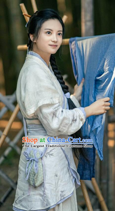 China Qin Dynasty Civilian Female Hanfu Garments TV Series An Ancient Love Song Country Lady Yi Hua Costumes