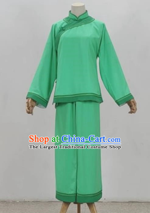 Green Drama Village Girl Costumes Ancient Costumes Huangmei Opera Performance Costumes Yue Opera Jiujin Girl Plain People Women Clothes