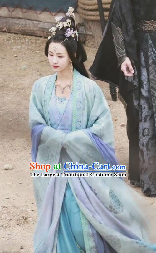 China Ancient Princess Dresses Xianxia TV Series Till The End of The Moon Goddess Ye Bingchang Replica Clothing