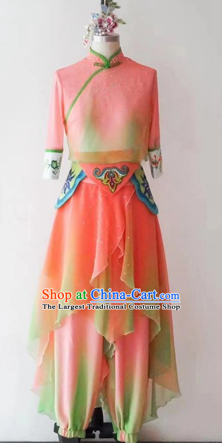 Classical Dance Costumes Painted Tea Leisurely Lyrical Dance Costumes For Women Elegant National Style Jiaozhou Yangko Costumes Tea Picking Dance