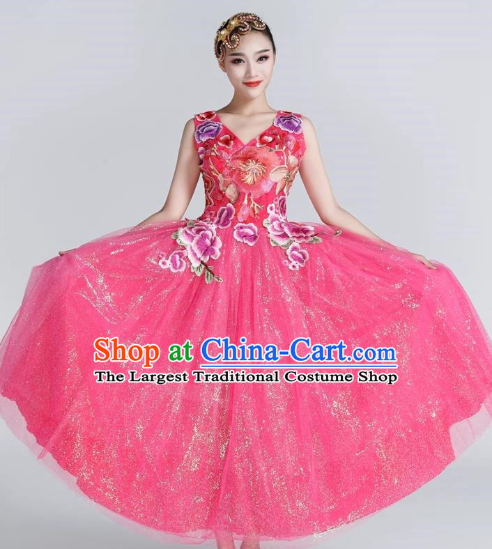 Modern Dance Costumes For Women Adults New Opening Song And Dance Large Swing Skirt Performance Costume Skirt Classical Dance Costume