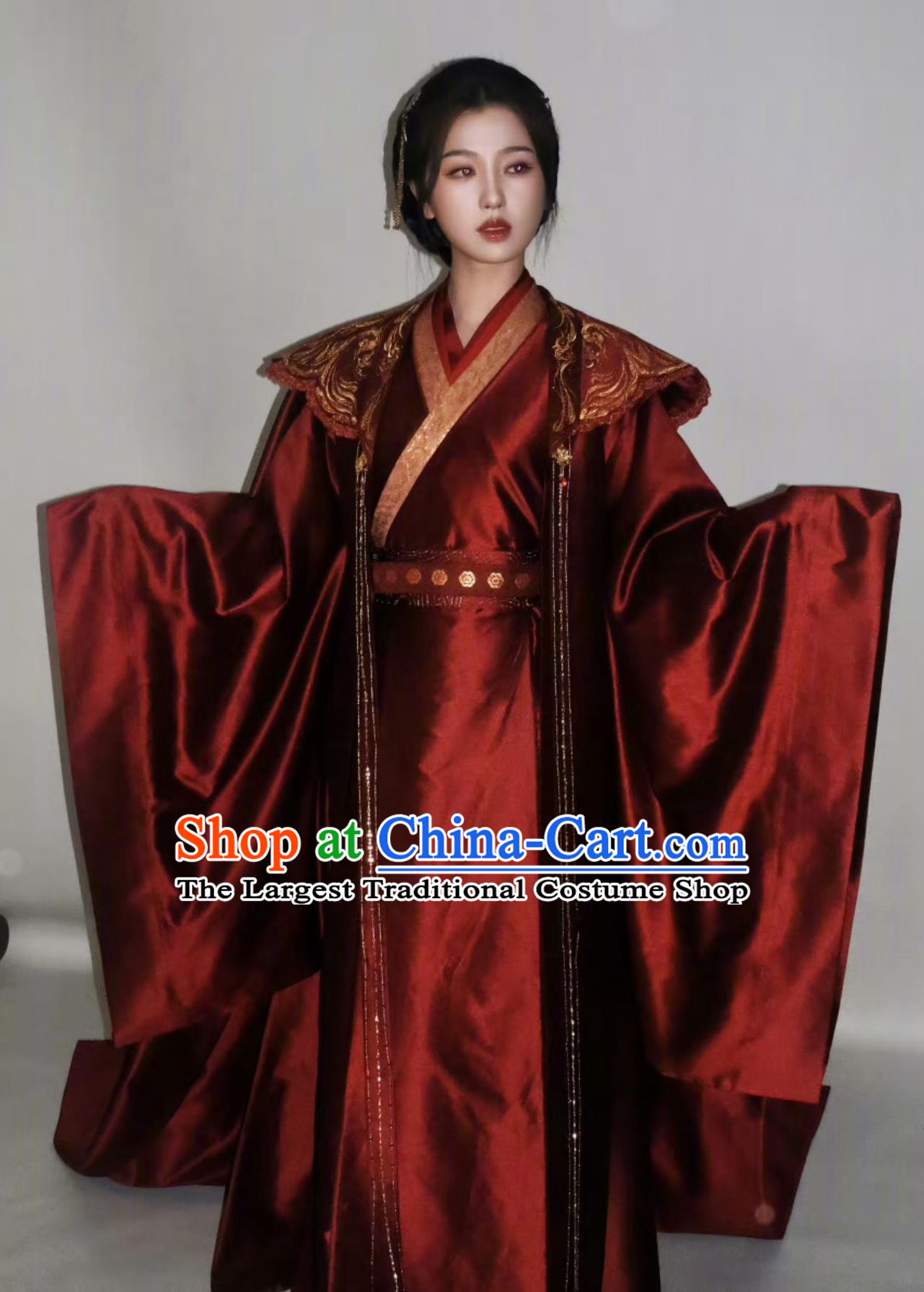 China Ancient Noble Woman Garment Costumes TV Drama My Journey To You Bride Yun Wei Shan Wedding Dresses