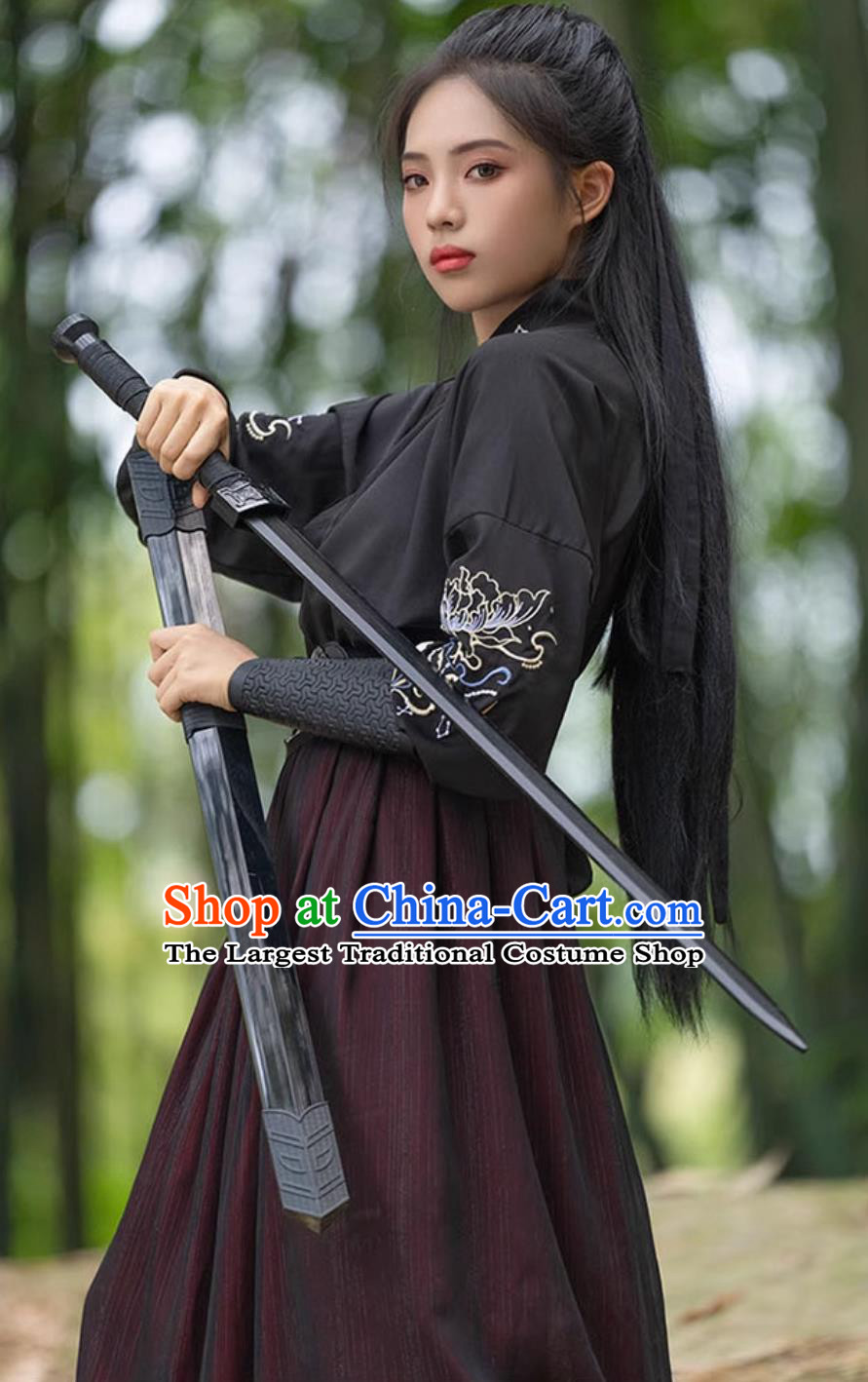 Chinese Ancient Swordswoman Clothing Traditional Wuxia Costumes China Ancient Superheroine Embroidered Outfit