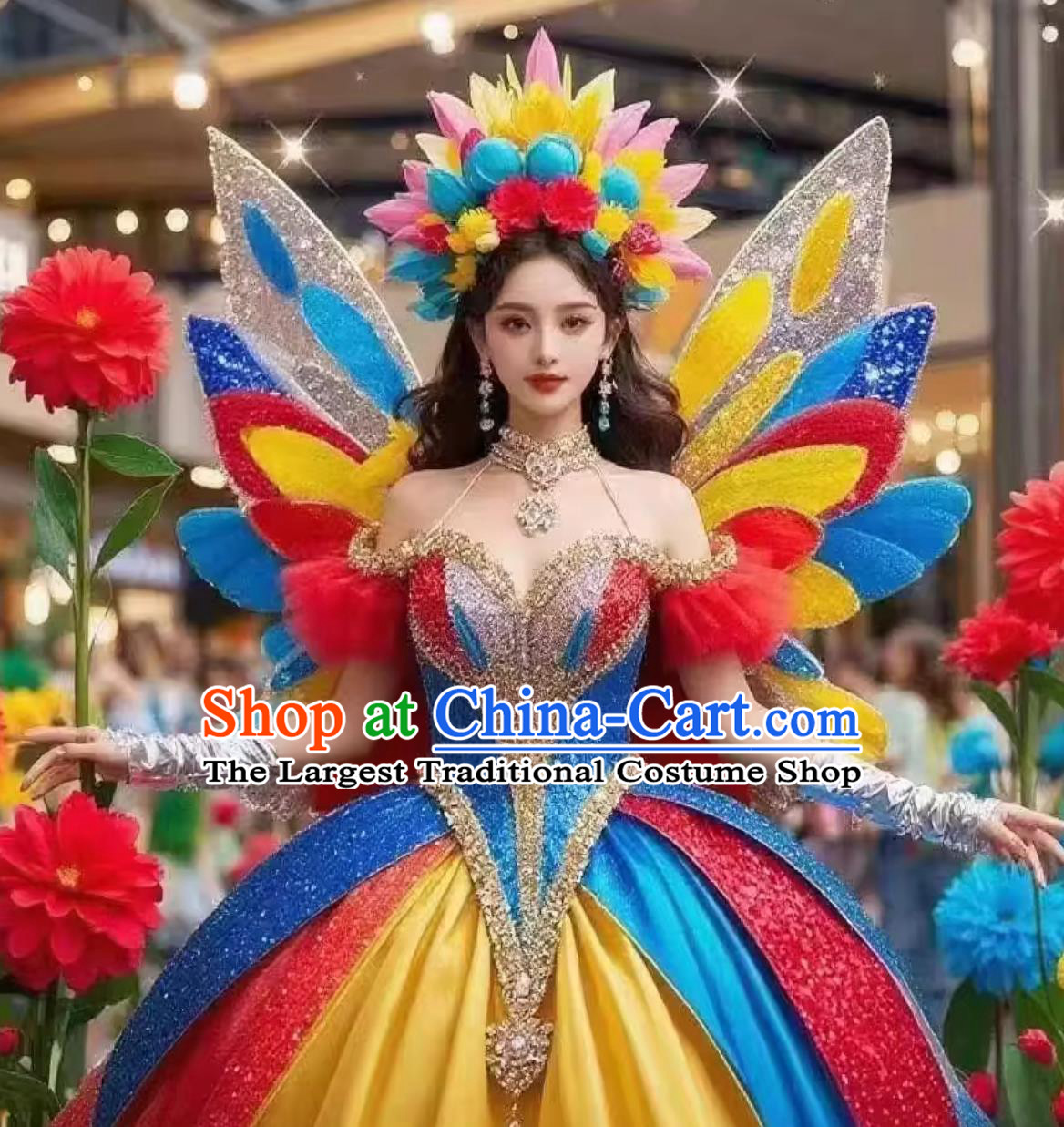 Christmas Parade Costume Fairy Queen Performance Outfit