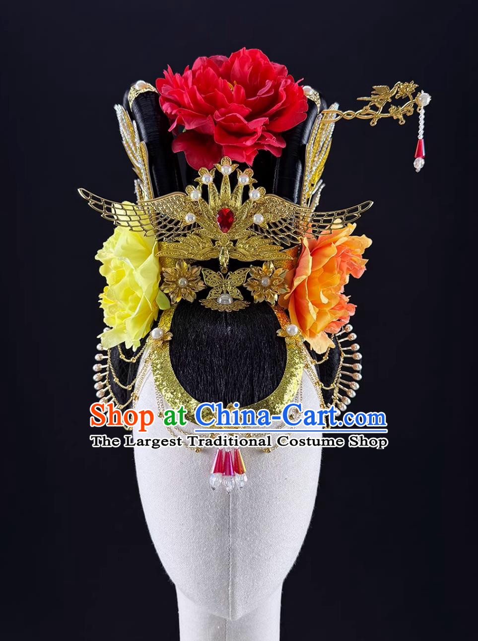 Chinese Classical Twelve Flower Goddesses Tang Dynasty Imperial Consort Headdress Hairpin Hanfu Dance Performance Headpieces