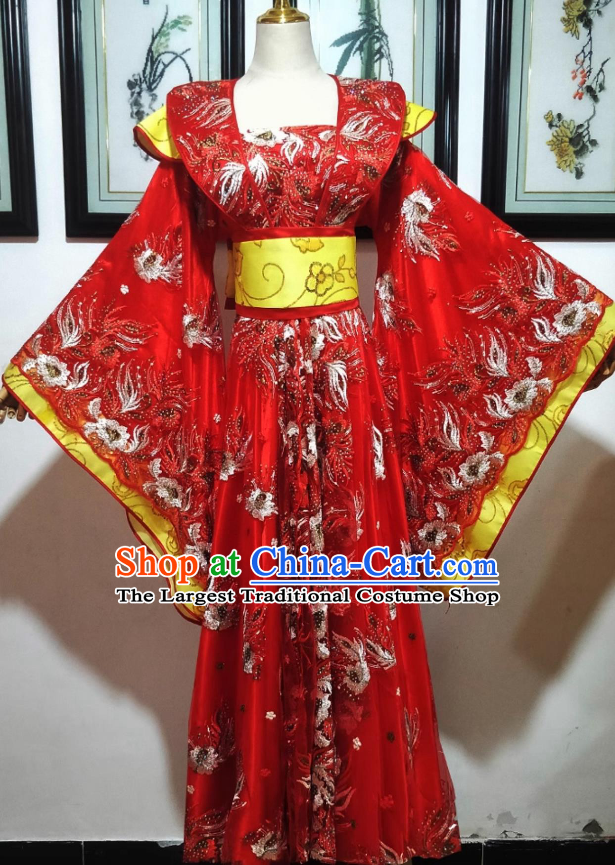Ancient Chinese Imperial Consort Red Dress Tang Dynasty Princess Costume Women Traditional Large Sleeve Hanfu