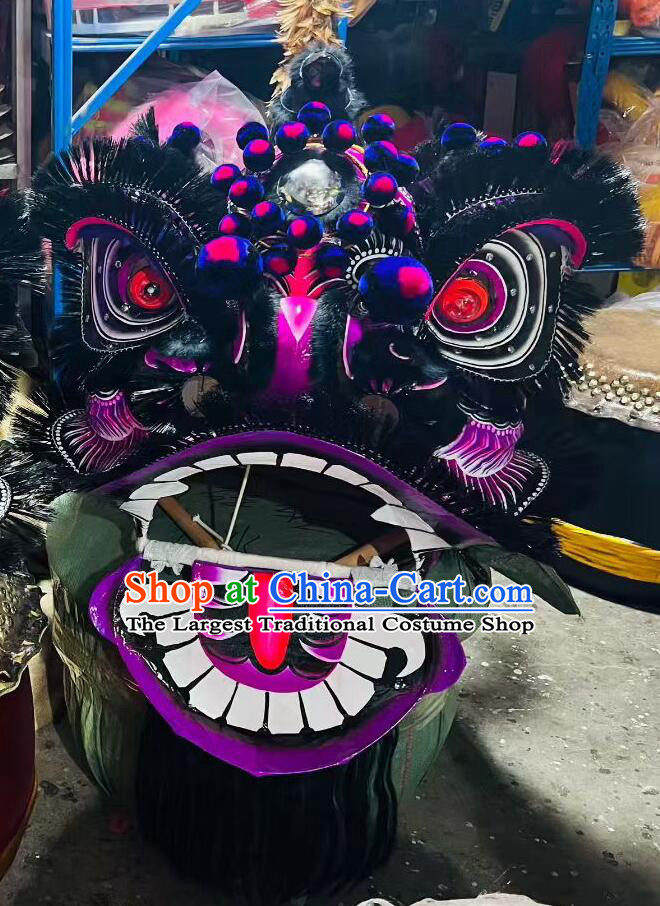 Traditional Toothbrush Hair Lion Head Chinese Dancing Lion Equipment Handmade Lion Dance Costumes Complete Set