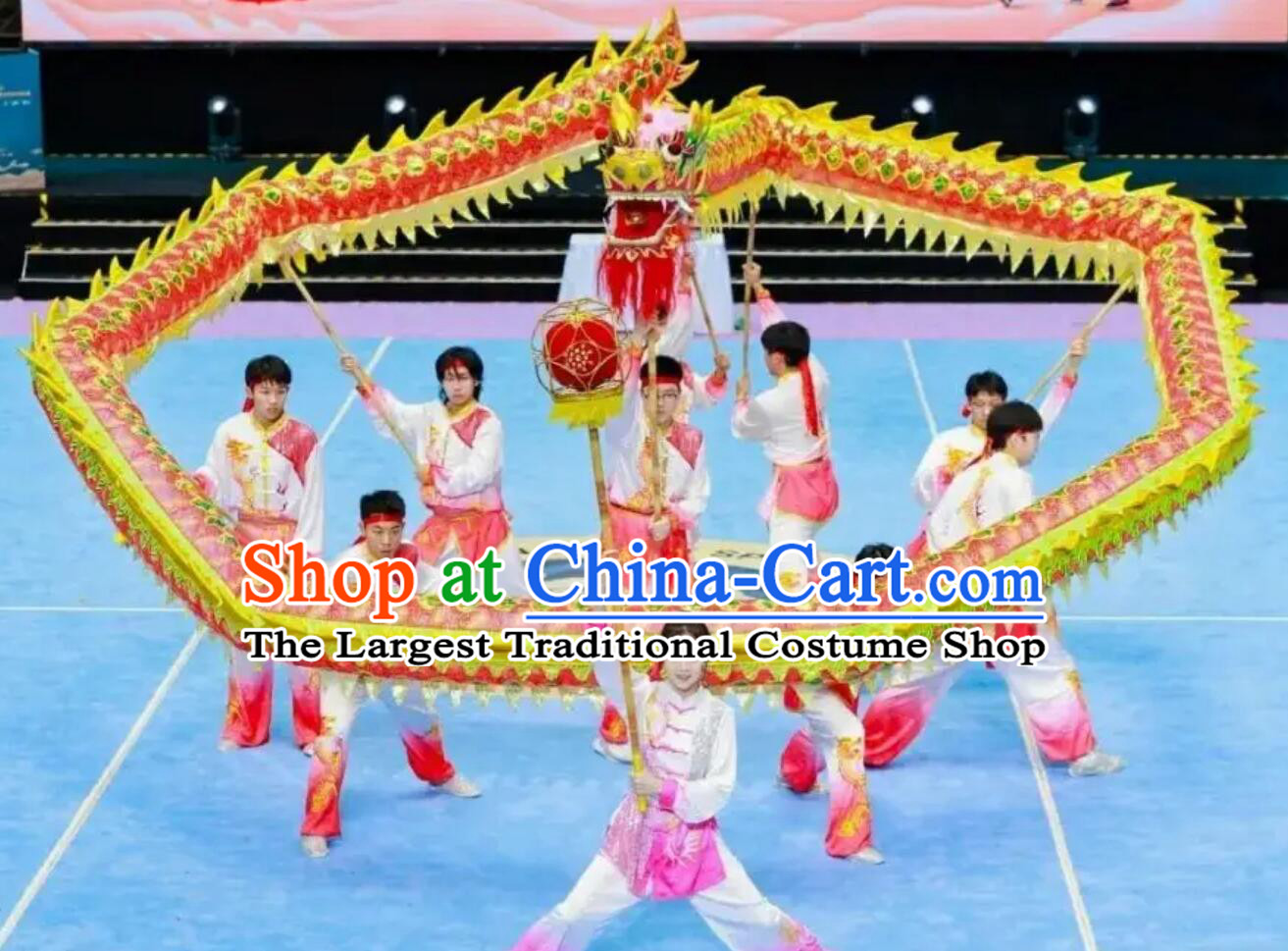 Chinese Lion Dance Costume Gala Parade Dancing Loong Light Competition Dragon Head and Veil Clothing