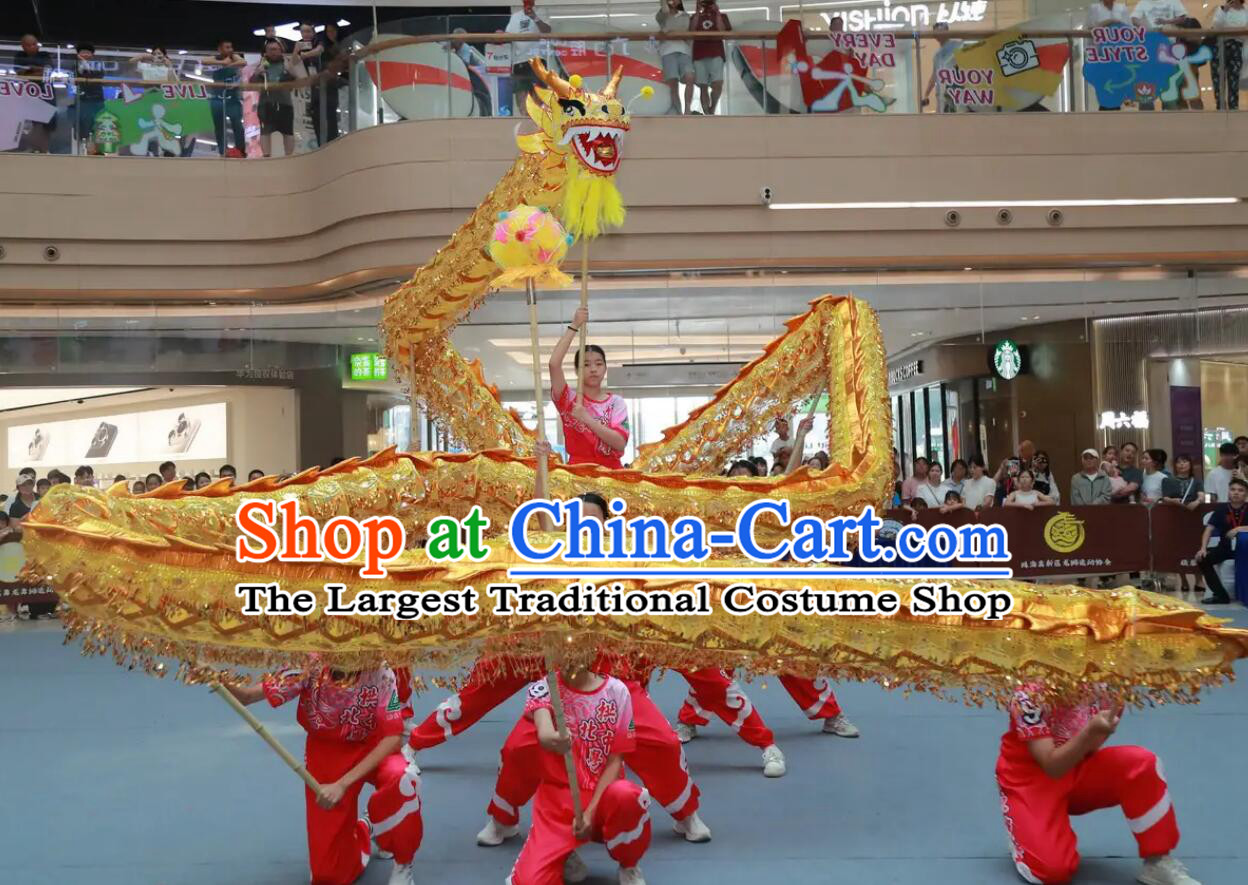 Handmade Dancing Dragon Head and Light Veil Clothing Chinese Festival Dragon Dance Props Competition Dragon Dance Costume Set