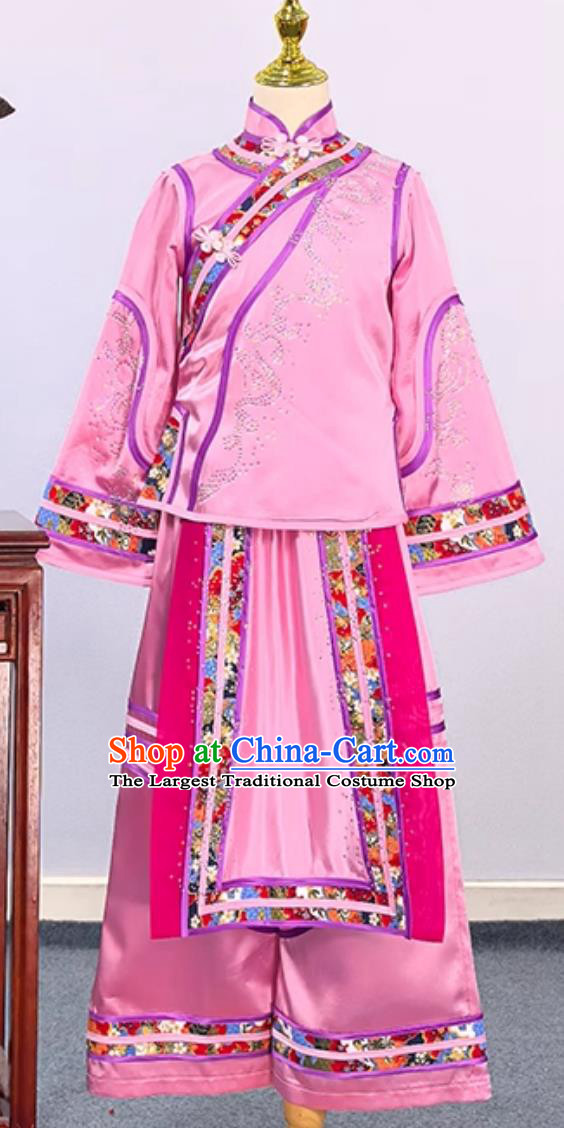 Children Classical Dance Costume My Fair Princess Performance Clothing Girls Qing Dynasty Pink Outfit