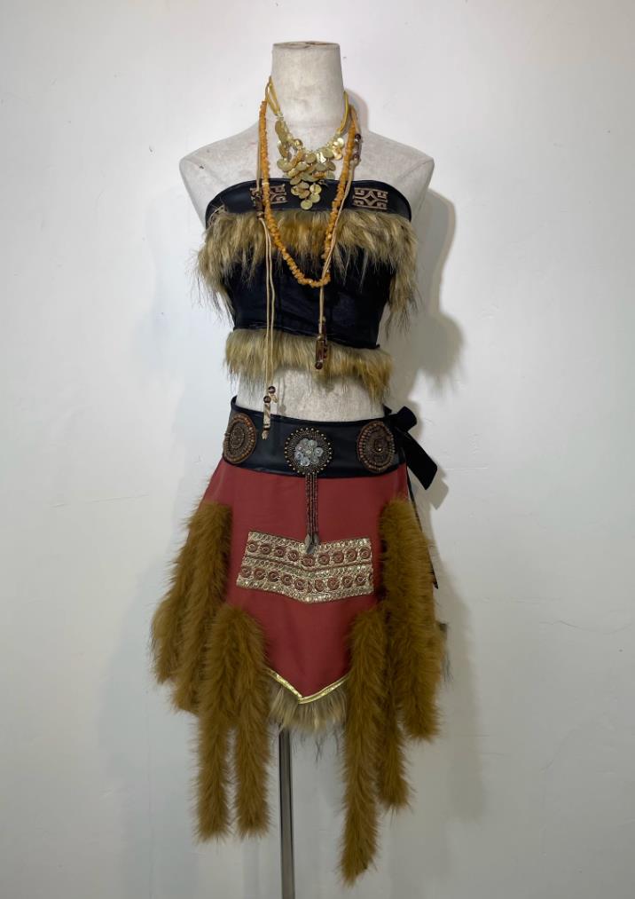 Chinese Stone Age High Priest Dress Cosplay Tribal Chief Clothing Woman Savage Costume