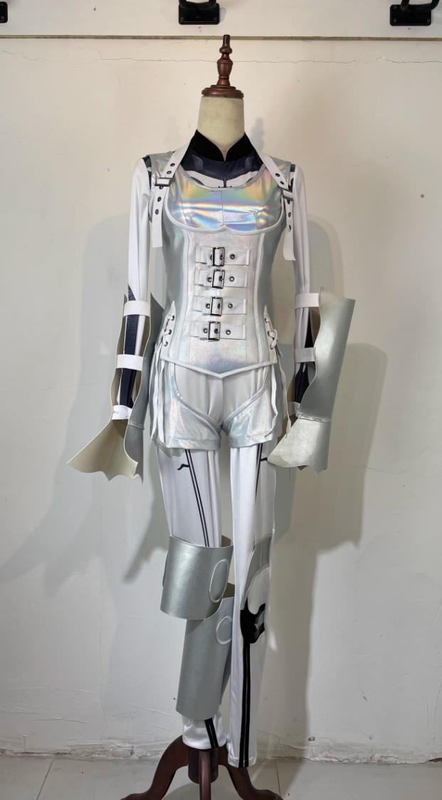 Cosplay Robot Costume Modern Dance Clothing Female Stage Performance Silver Suit