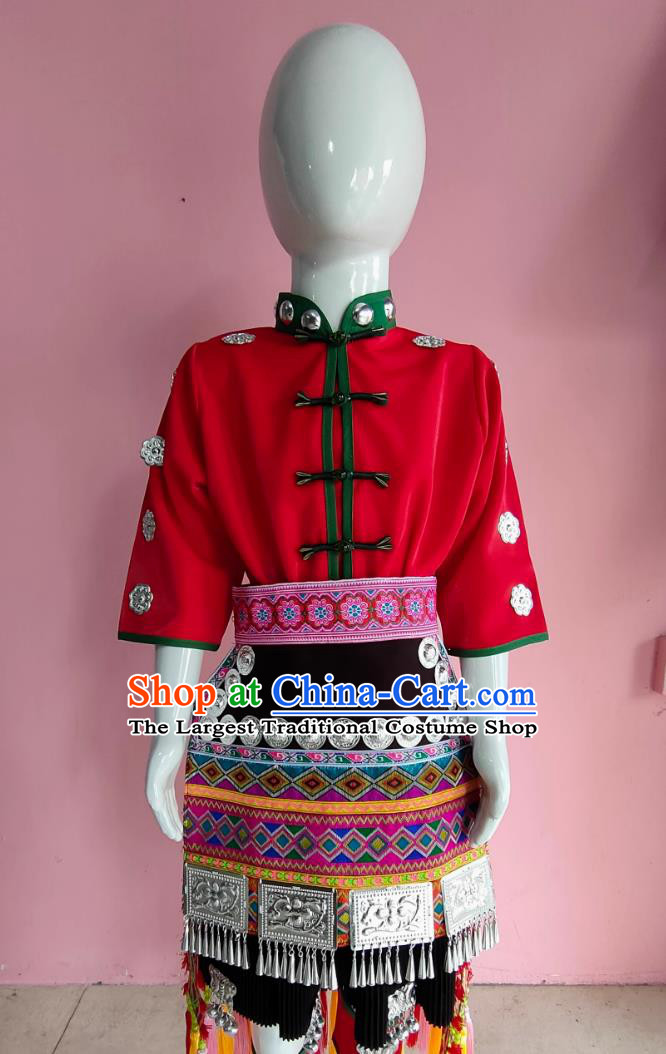 Guizhou Danzhai Miao Golden Pheasant Costume Chinese Ethnic Style Short Skirt Set