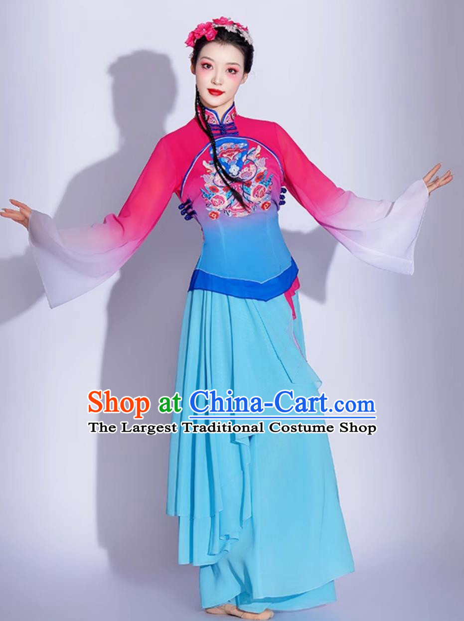 Shaanbei Suide Yangko Performance Costume Women Chinese Fan Dance Clothing Square Dance Outfit