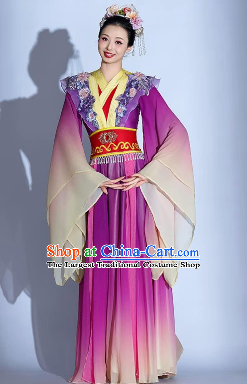 Purple Seven Fairies Hanfu Dance Attire Classical Dance Costume Women Elegant Chinese Style Ancient Dress