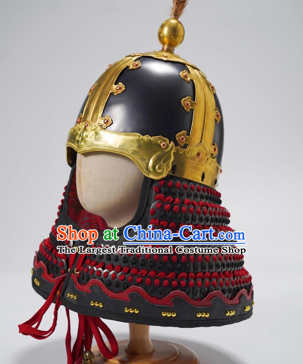 Tang Dynasty Chiseled Bohai Folded Ear Helmet Hand Forged Armor Helmet Ancient Chinese Tang Helmet