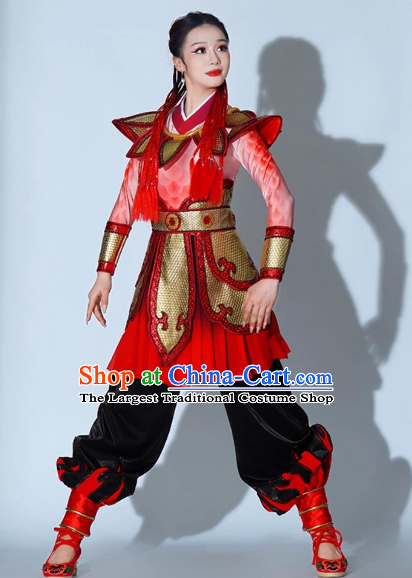 Nezha Cosplay Costume Prosperous Drum Performance Uniform Chinese Celebration Dance Clothing