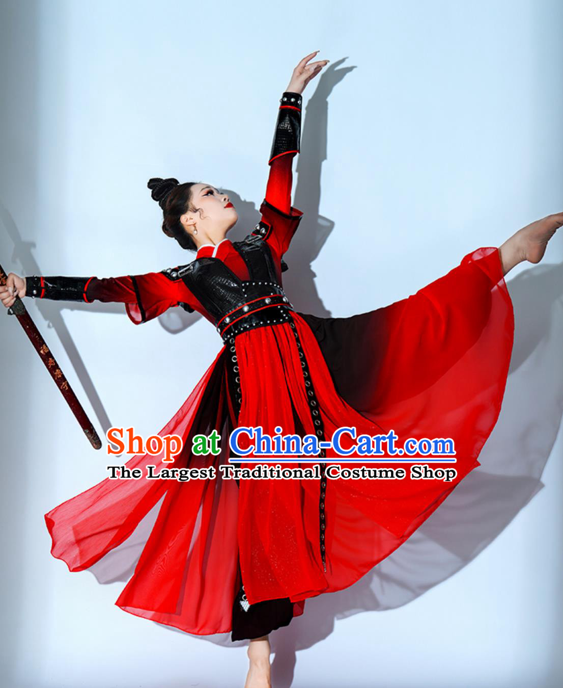 Xiang Wang Xing Chinese Style Hanfu Women Drum Performance Costume Sword Dance Dress