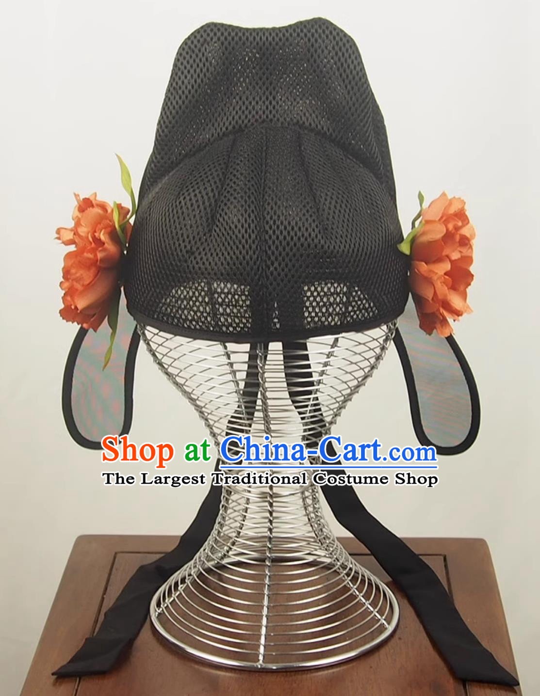 Tang Song Eight Great Scholars Floral Turban Peony Hairpin Scholar Hat Folded Scarf Ancient Chinese Headdress