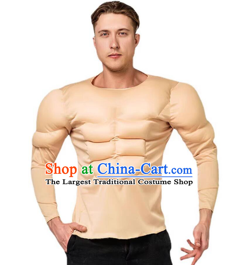 Christmas Muscle Shirt Muscle Man T Shirt Halloween Party Cosplay T Shirt Stage Performance Costume