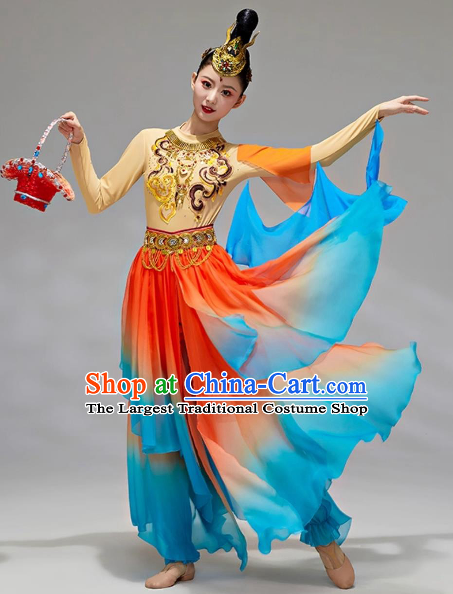 Dunhuang Feitian Hanfu Dance Costume Silk Road Lotus Classical Performance Outfit
