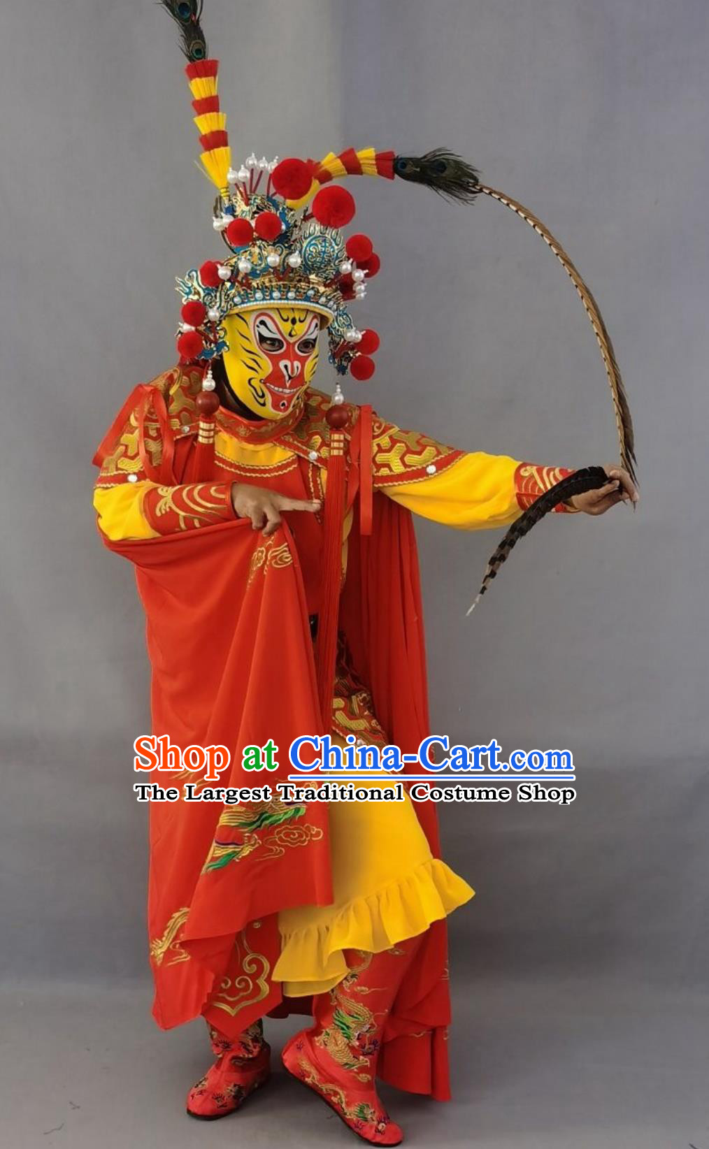 Stage Show Sichuan Opera Face Changing Monkey Costume Professional Traditional Bian Lian Embroidery Monkey King Clothing Set