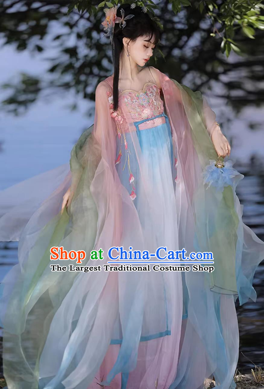 Hanfu Hezi Dress Embroidered Chinese Wide Sleeve Clothing Ancient Princess Costume