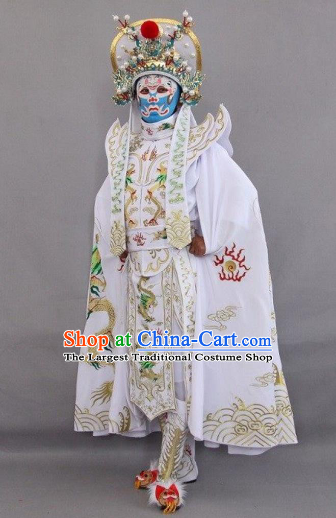 Sichuan Opera Face Changing Embroidery Costume Professional Stage Show Bian Lian White Outfit Complete Set
