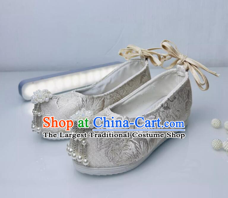 Traditional Chinese Hanfu Shoes Ancient Princess Brocade Shoes