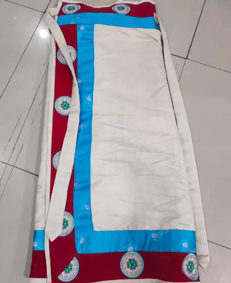 Tibetan Style Wrap Skirt Suede Fringe Embroidery Trim Ladies Midi Skirt