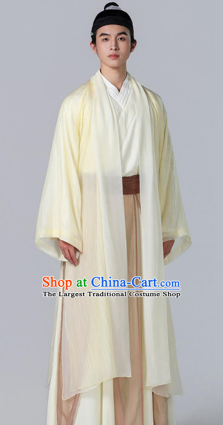 Traditional Chinese Hanfu Song Dynasty Scholar Clothing Male Classical Dance Costume