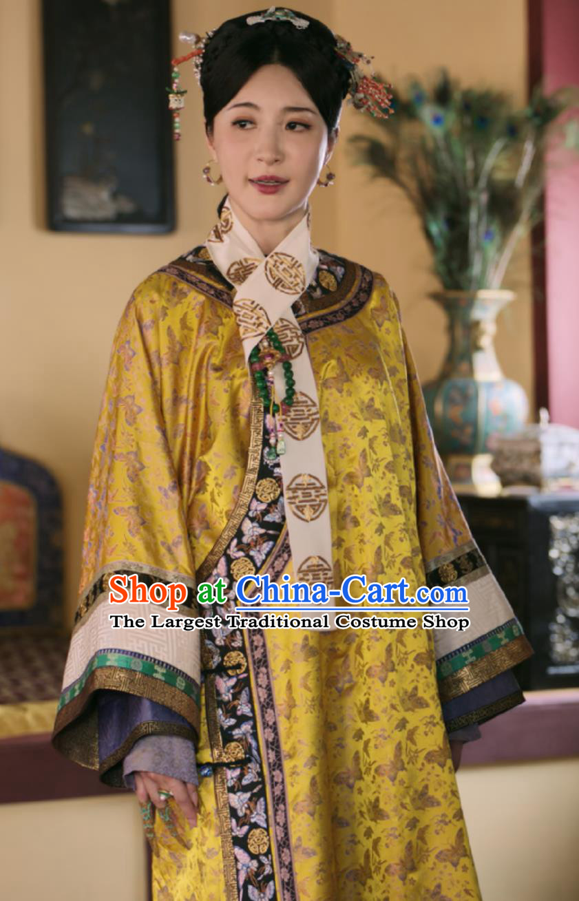 Chinese Qing Dynasty Empress Cixi Golden Dress TV Series Legend of The Magnate Replica Costume