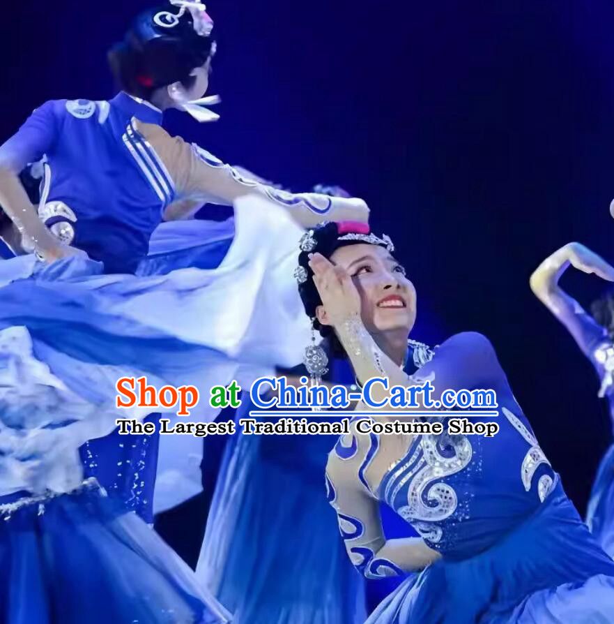 Yun Shui Yi Ren Dance Costume Yi Ethnic Group Dance Garment Chinese Minority Women Dress