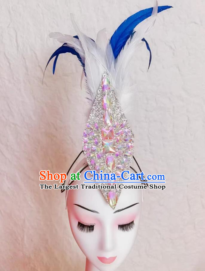 Modern Dance Feather Rhinestone Hair Clip Classical Seagull Bird Dance Hair Accessory