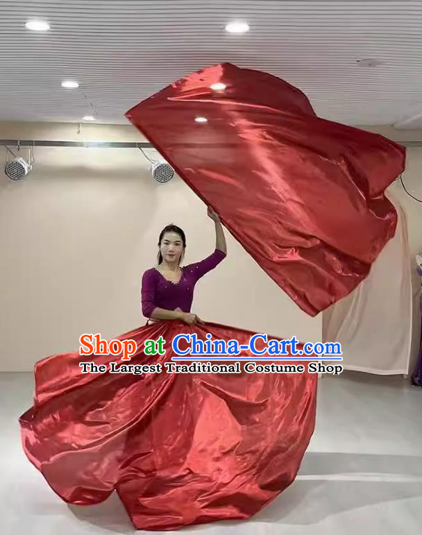 Red Dance Flag Shape Fans Transparent Wings Sports Event Handheld Performance Prop Opening Dance Fans