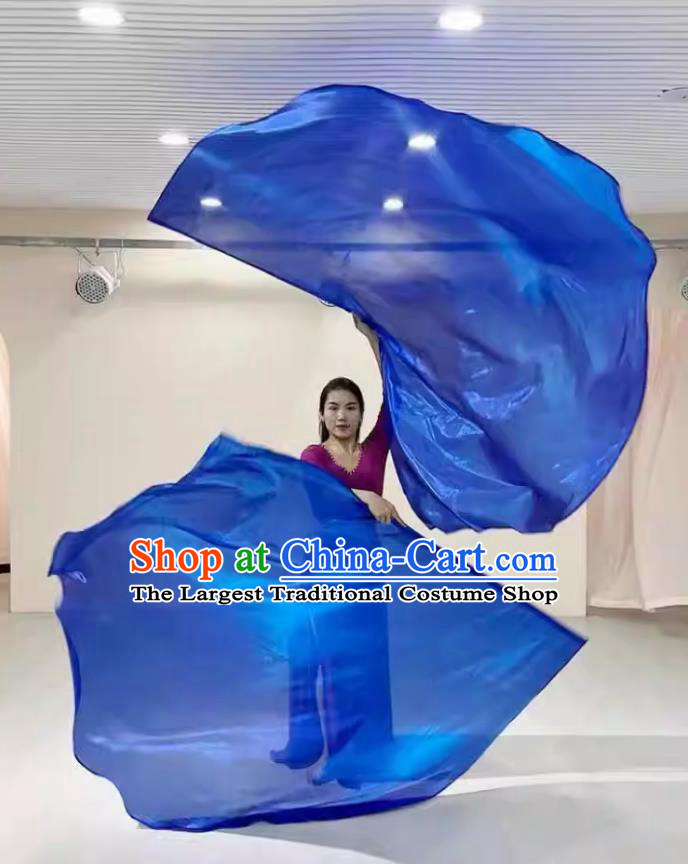 Royal Blue Dance Flag Shape Fans Transparent Wings Sports Event Handheld Performance Prop Opening Dance Fans